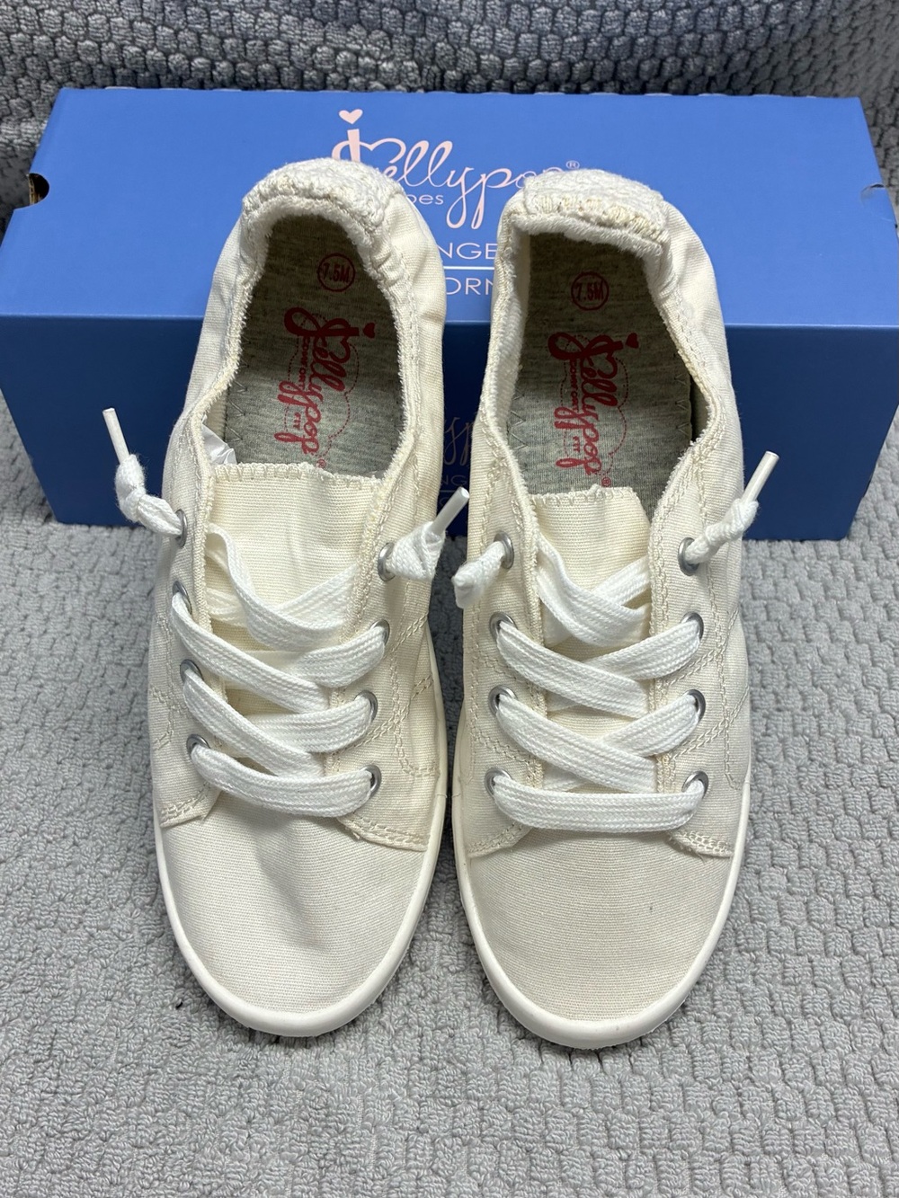 Jellypop Slip-On Canvas Sneakers in Off-White